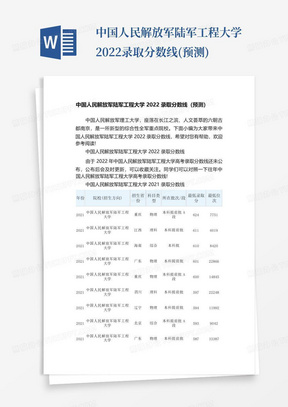 中国人民解放军陆军工程大学2022录取分数线(预测)
