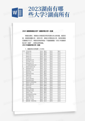 2023湖南有哪些大学?湖南所有大学一览表