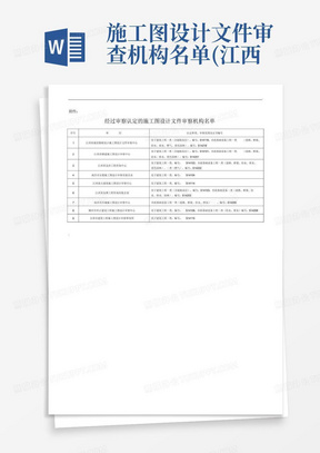 施工图设计文件审查机构名单(江西省)
