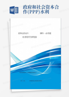 政府和社会资本合作(PPP)-水利枢纽工程项目可行性研究报告(编制
