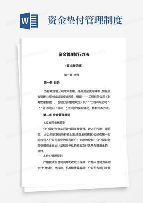 公司资金管理暂行办法