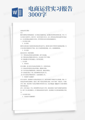 电商运营实习报告3000字