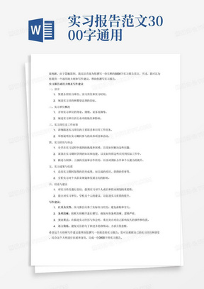 实习报告范文3000字通用