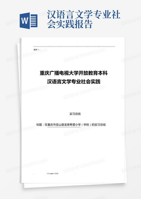 汉语言文学专业社会实践报告