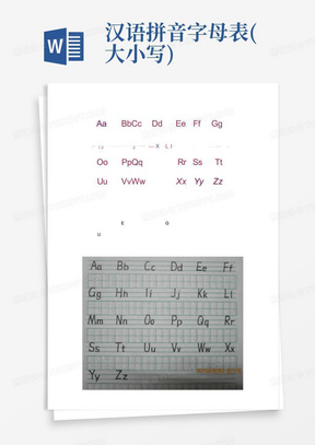 汉语拼音字母表(大小写)