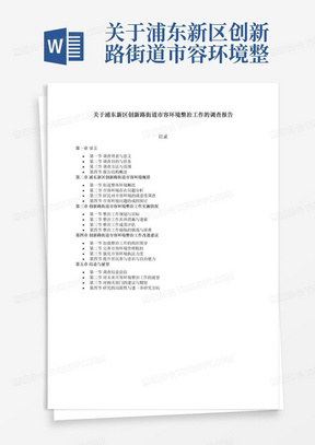 关于浦东新区创新路街道市容环境整治工作的调查报告