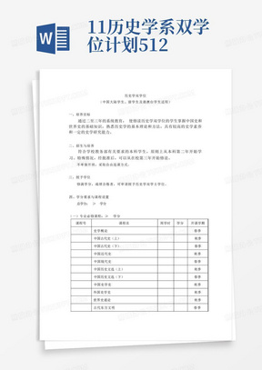 11历史学系双学位计划512