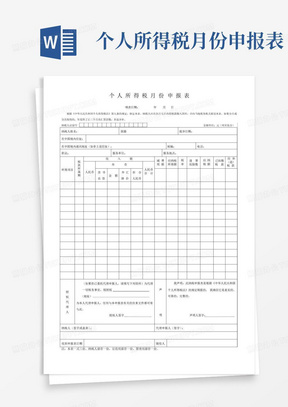 个人所得税月份申报表