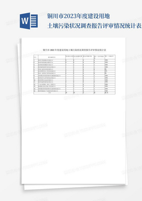 铜川市2023年度建设用地土壤污染状况调查报告评审情况统计表_文...