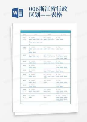 006浙江省行政区划——表格