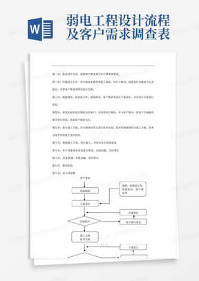 弱电工程设计流程及客户需求调查表