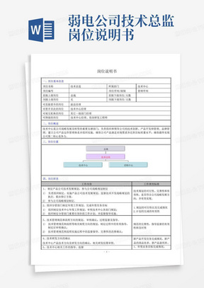 弱电公司-技术总监-岗位说明书