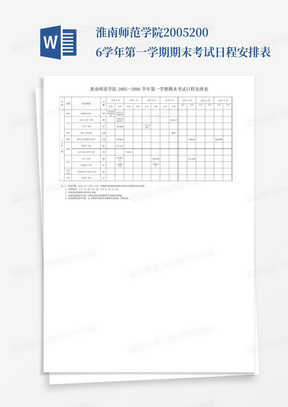 淮南师范学院2005-2006学年第一学期期末考试日程安排表