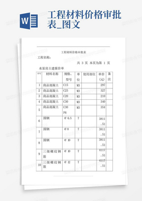 工程材料价格审批表_图文