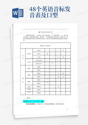 48个英语音标发音表及口型