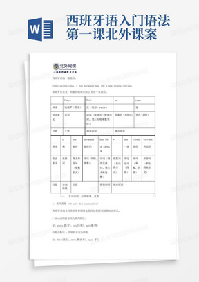 西班牙语入门语法第一课-北外课案