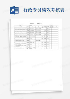 行政专员绩效考核表