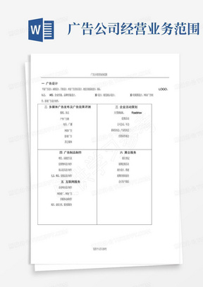 广告公司经营业务范围