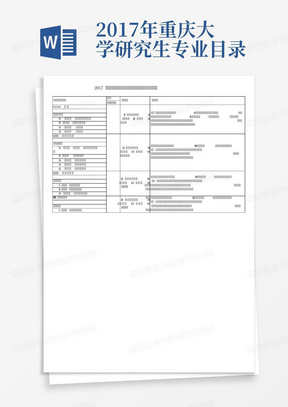 2017年重庆大学研究生专业目录