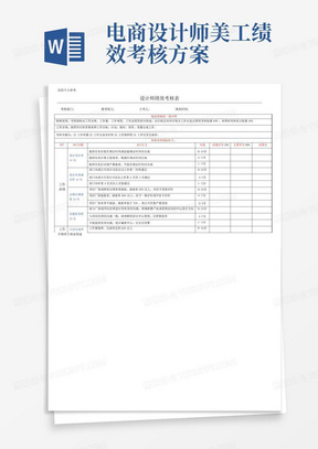 电商设计师美工绩效考核方案