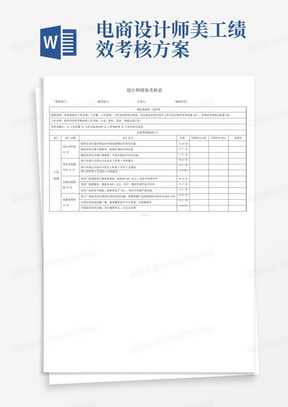 电商设计师美工绩效考核方案