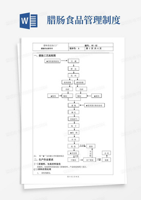 腊味食品加工厂腊肠作业指导书