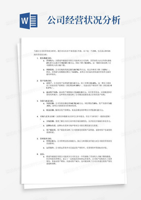 公司经营状况分析