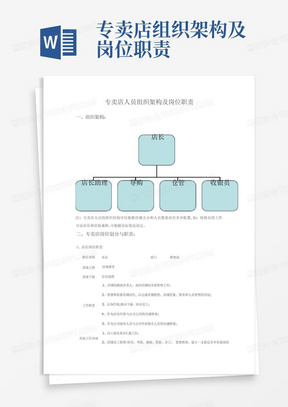 专卖店组织架构及岗位职责