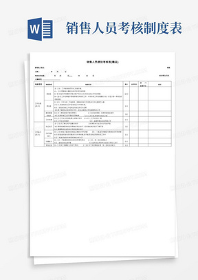 销售人员绩效考核表(精品)(1)