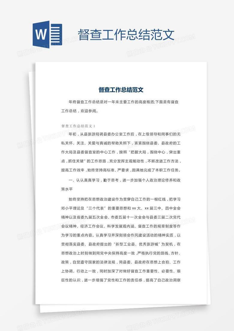 督查工作总结范文