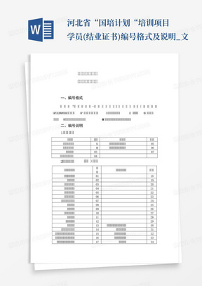 河北省“国培计划“--培训项目学员(结业证书)编号格式及说明_文