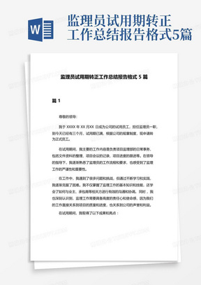 监理员试用期转正工作总结报告格式5篇