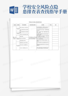 学校安全风险点隐患排查表查找指导手册