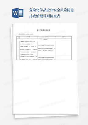 危险化学品企业安全风险隐患排查治理导则检查表