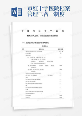 市红十字医院档案管理三合一制度