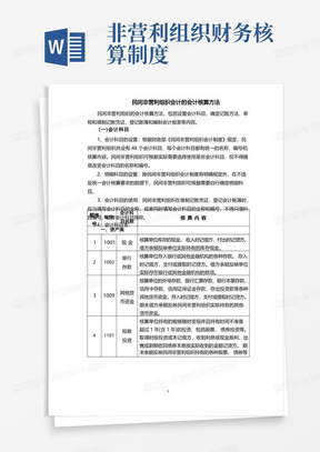 民间非营利组织会计的会计核算方法