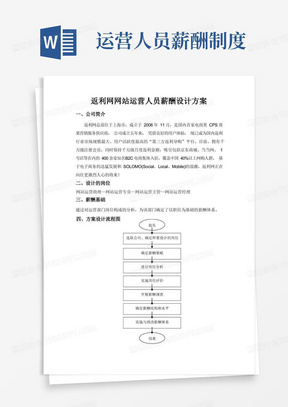 返利网网站运营人员薪酬设计方案