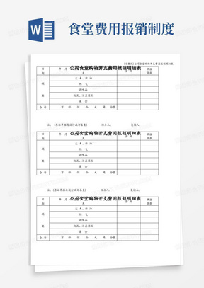 (完整版)公司食堂购物开支费用报销明细表(1)