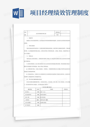 项目经理绩效考核方案-范本