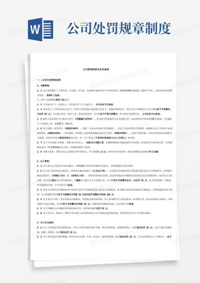 公司管理制度及处罚条例内容完整文档