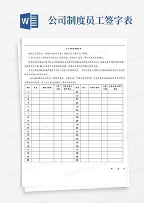 企业员工手册签字确认单专业版