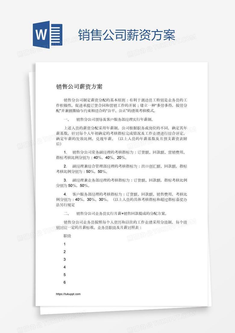 销售公司薪资方案