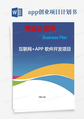 互联网APP软件开发项目创业(商业)计划书