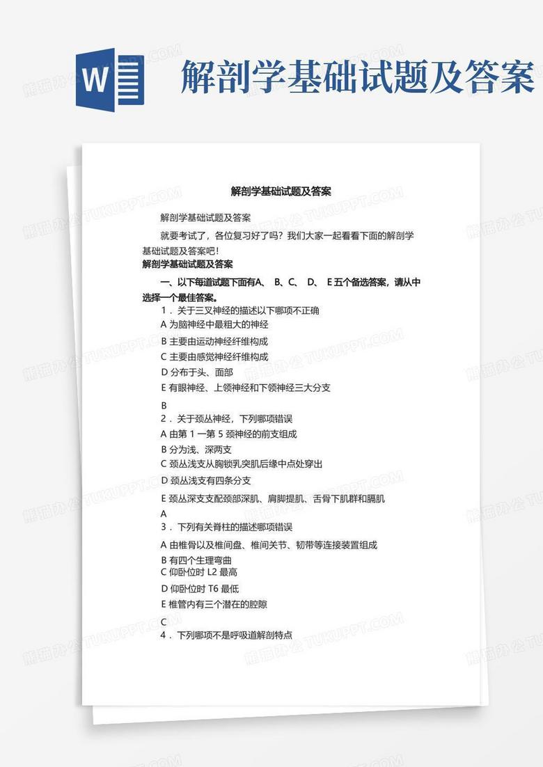 解剖学基础试题及答案