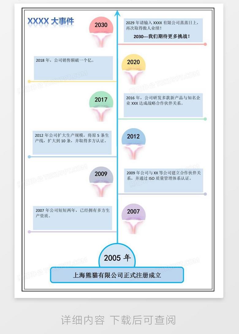 公司大事记发展历程word模板下载_编号oakewwjb_熊猫办公