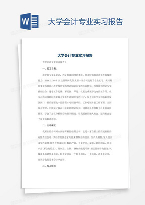 大学会计专业实习报告