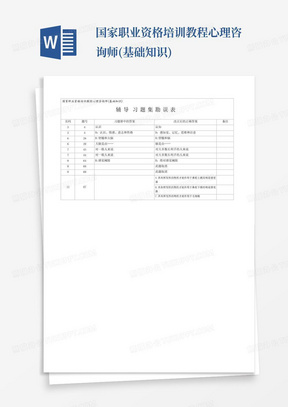 国家职业资格培训教程心理咨询师(基础知识)