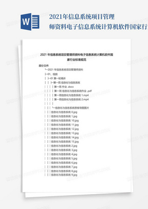 2021年信息系统项目管理师资料电子信息系统计算机软件国家行业标准规范 