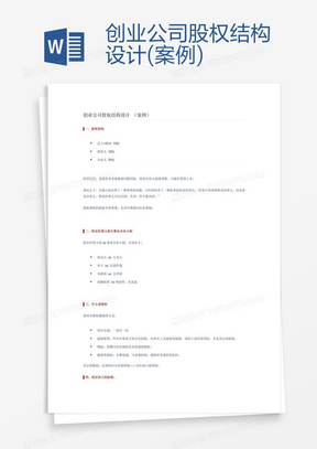 创业公司股权结构设计(案例)