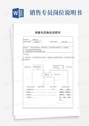 IPD销售专员岗位说明书